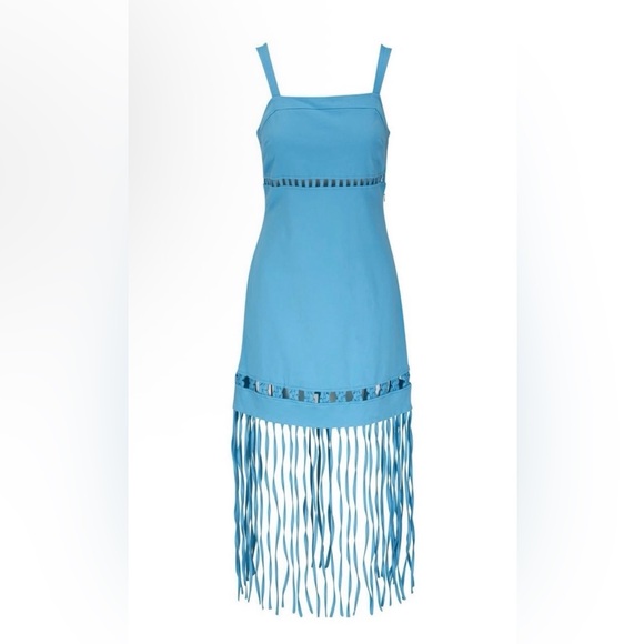 Jonathan Simkhai Dresses & Skirts - Jonathan Simkhai Sky Blue Fringe Mini Dress